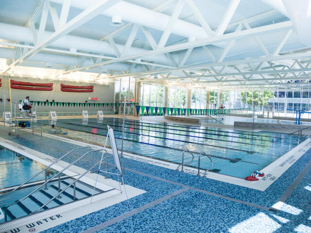 This is a photograph of the lap pool at the recreation and physical activity center